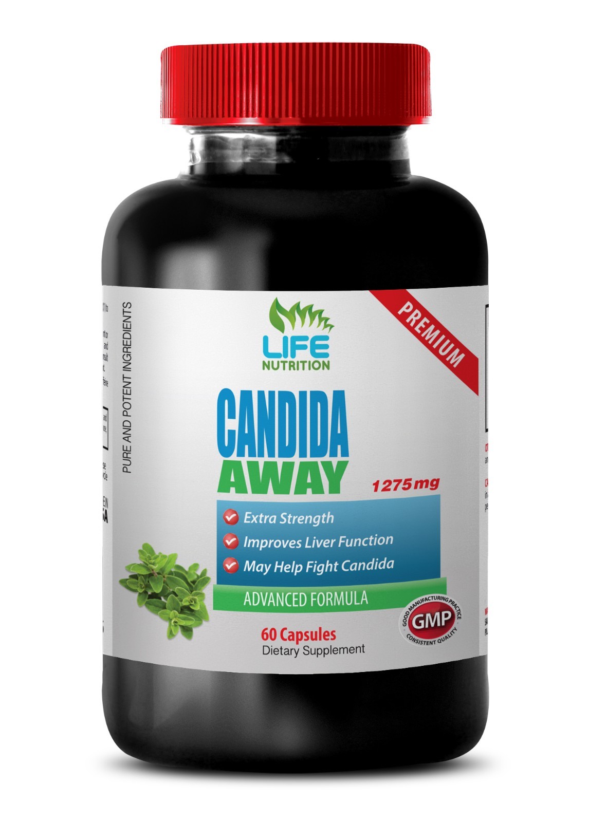 Candida Away 1275mg - Fight Candida Yeast - Ultimate Vaginal Flora Cleanse  1B