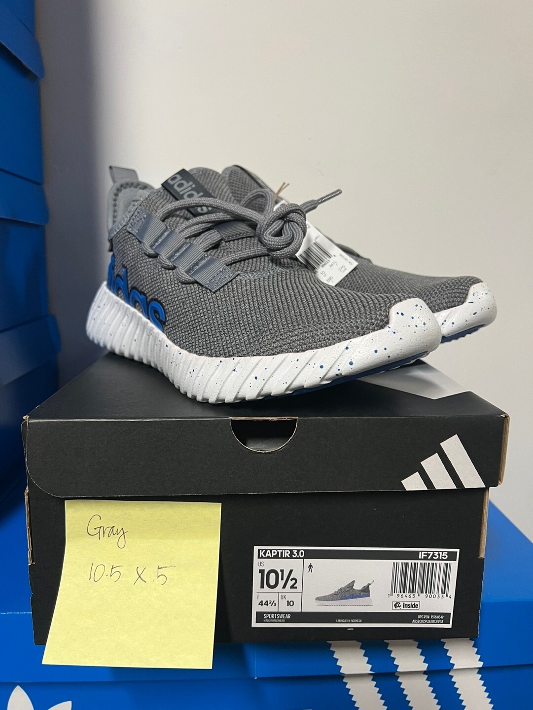 adidas Kaptir 3.0 Grey Bright Royal Mens IF7315 - Size 10.5