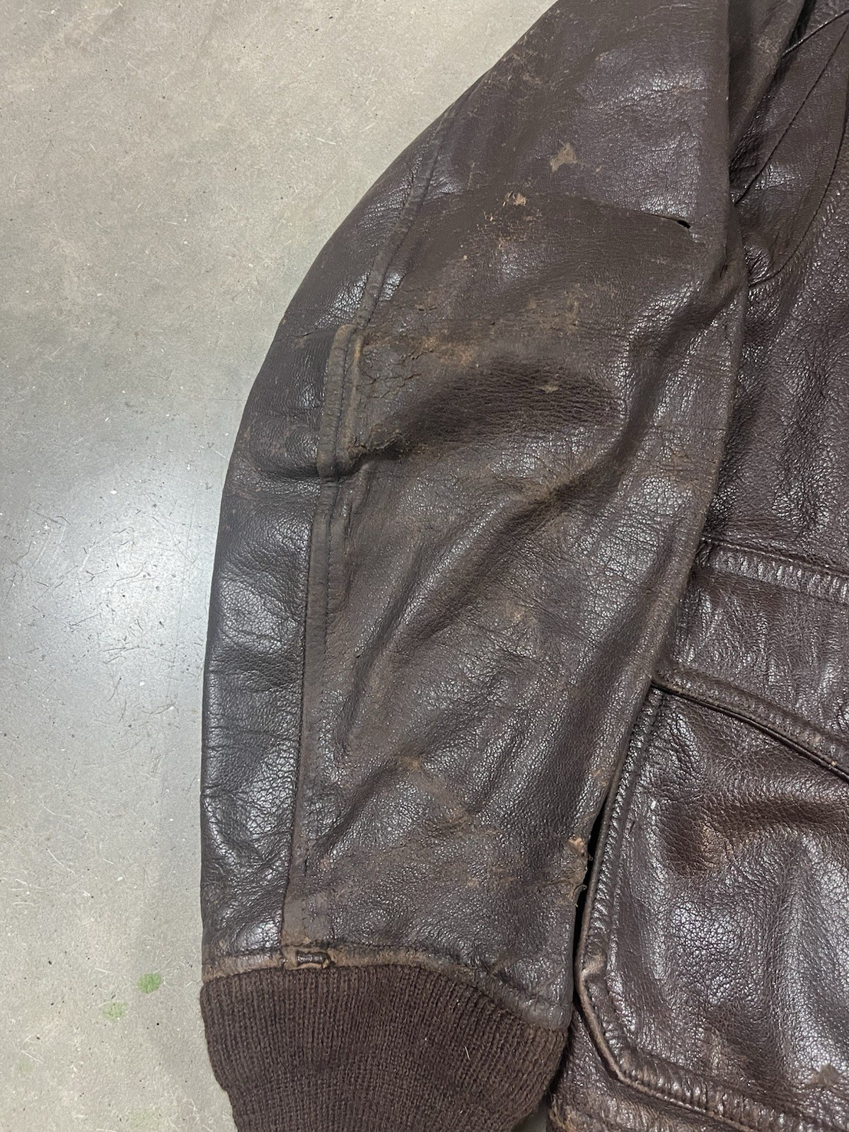 Vintage 40s WWII Flight Leather Bomber Jacket G-1 Medium