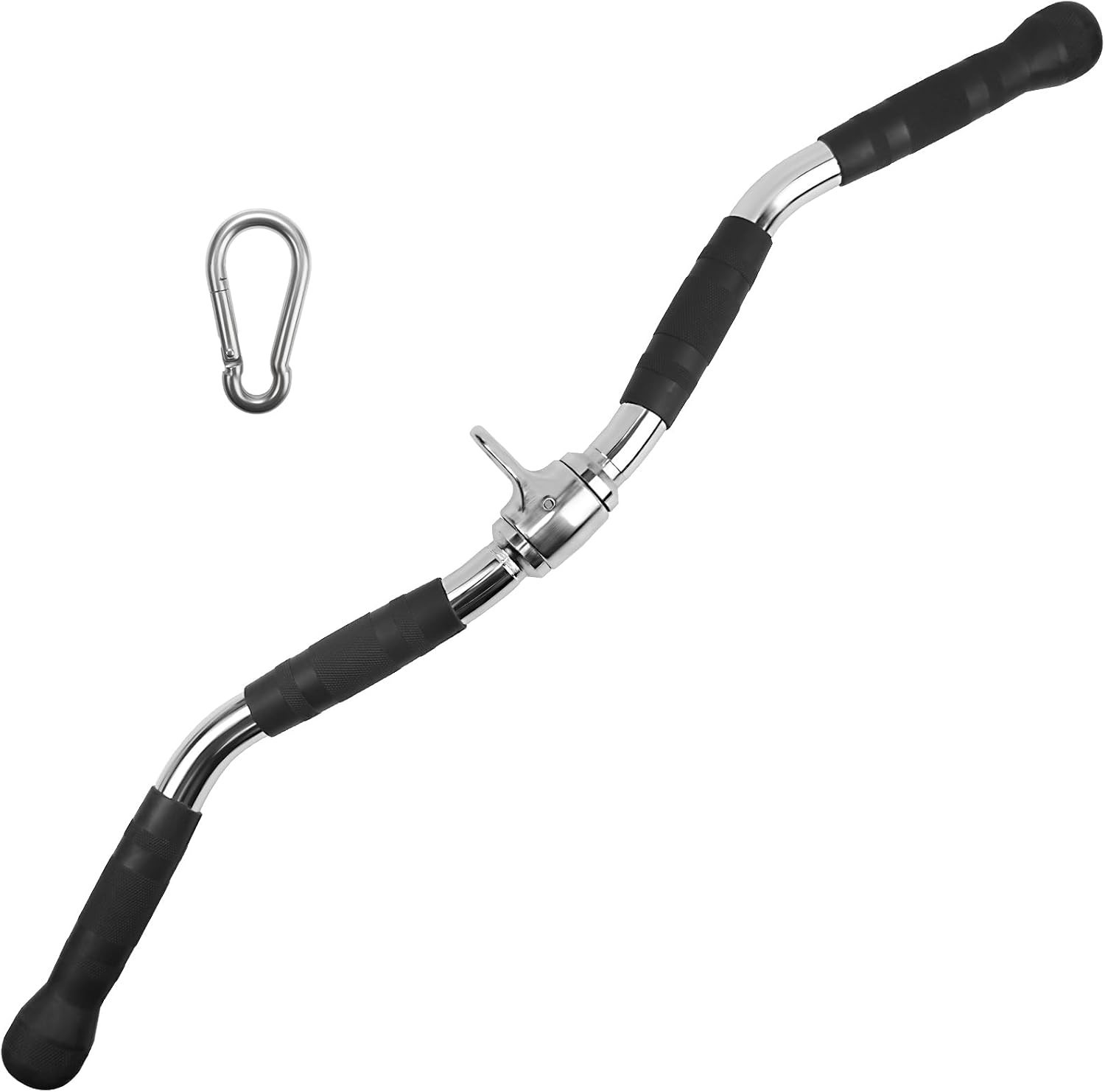 Curl Pulldown Bar with Rubber Handle LAT Pulley Curl Bar for Cable Pulley System