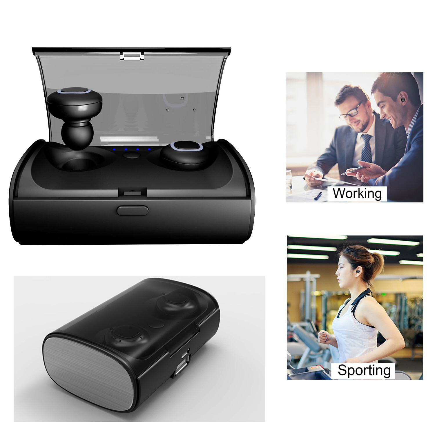 Mini Wireless Bluetooth 5.0 Stereo In-Ear Headset Earphone Earbud Earpiece Sport