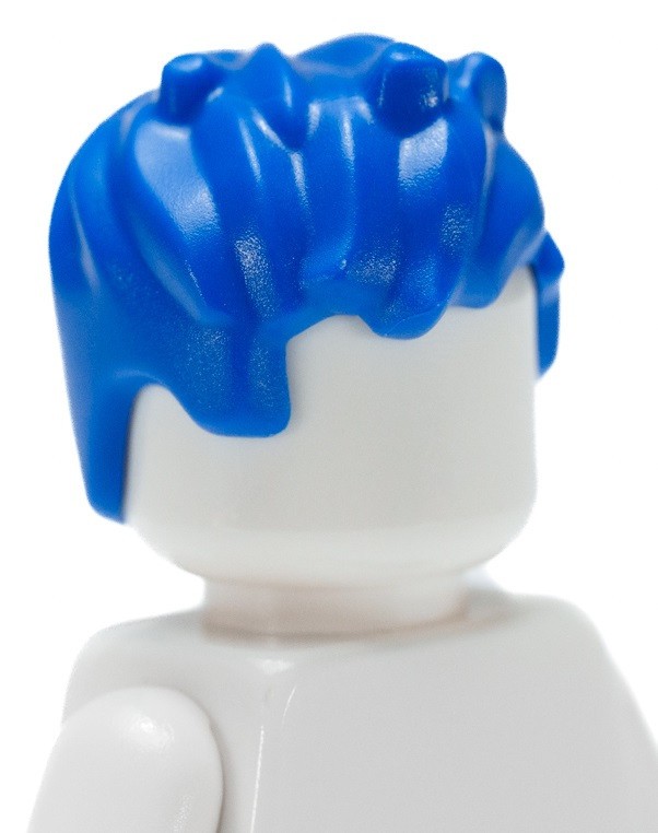☀️NEW LEGO Minifig Minifigure Male Boy Hair BLUE Short & Messy