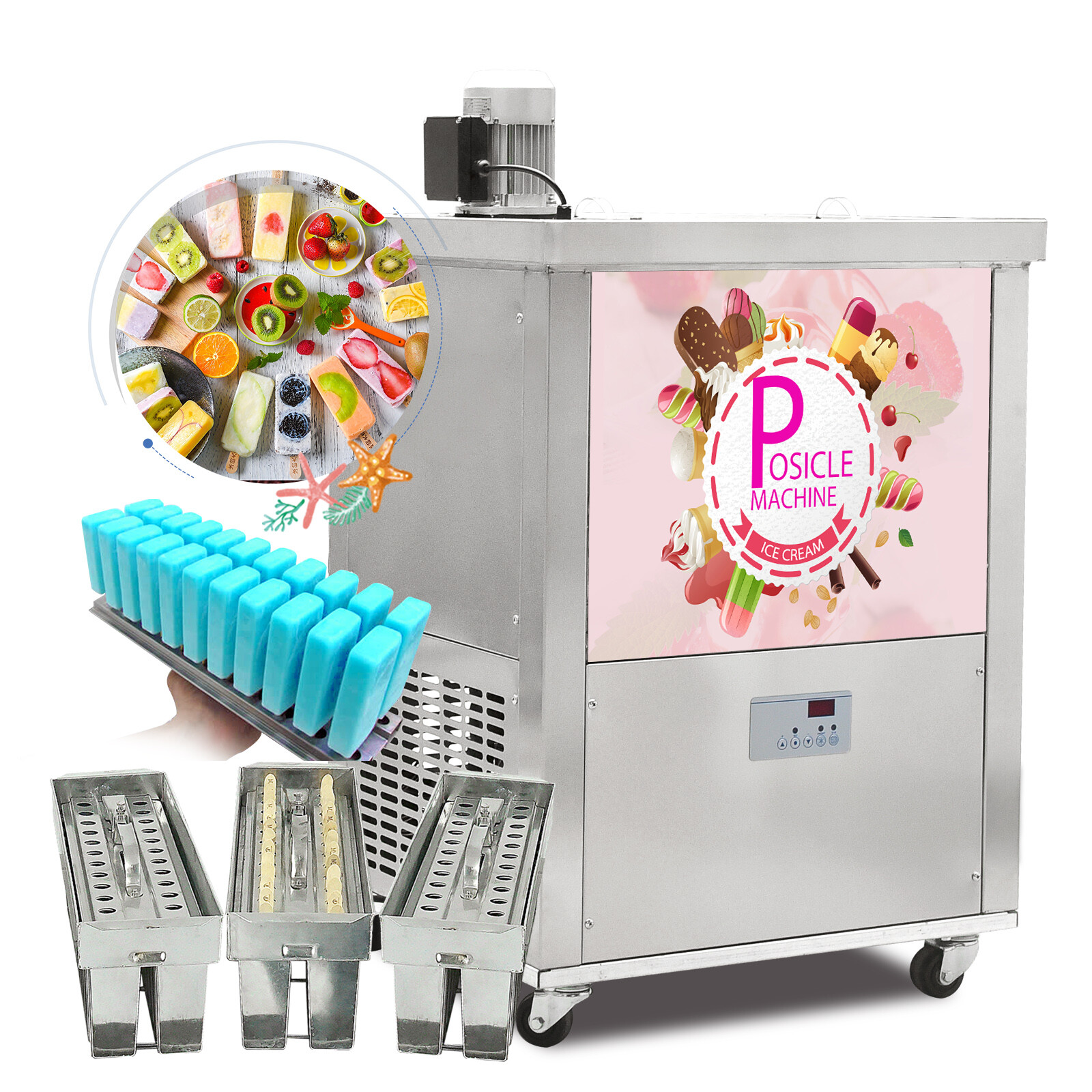 Slim designed 3 mold sets ice Popsicle Machine,ice Lolly Machine,ice Pop Machine