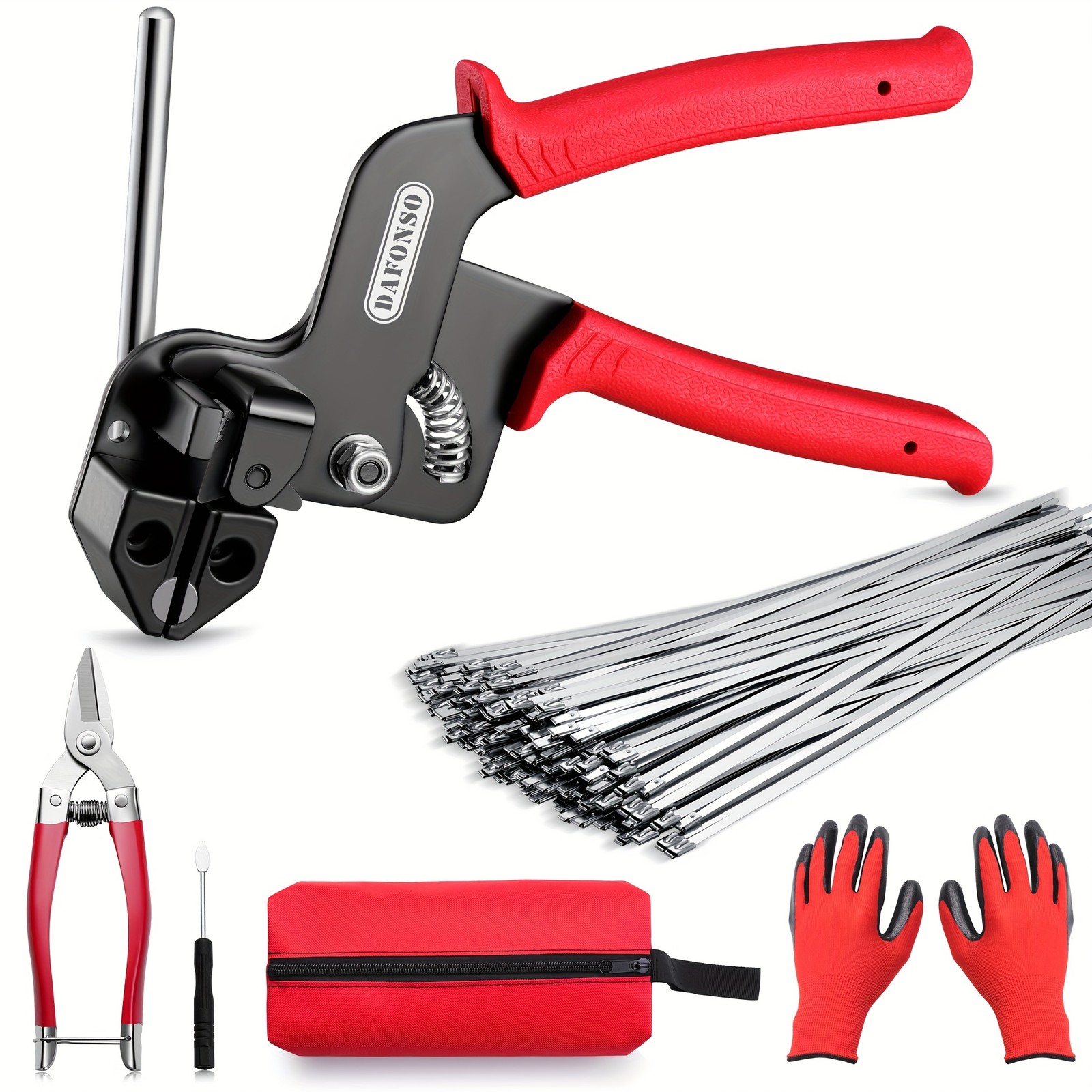 Cable Tie Tool Gun Stainless Steel Cable Tie Tool Repair W/150PCS Metal Zip Ties