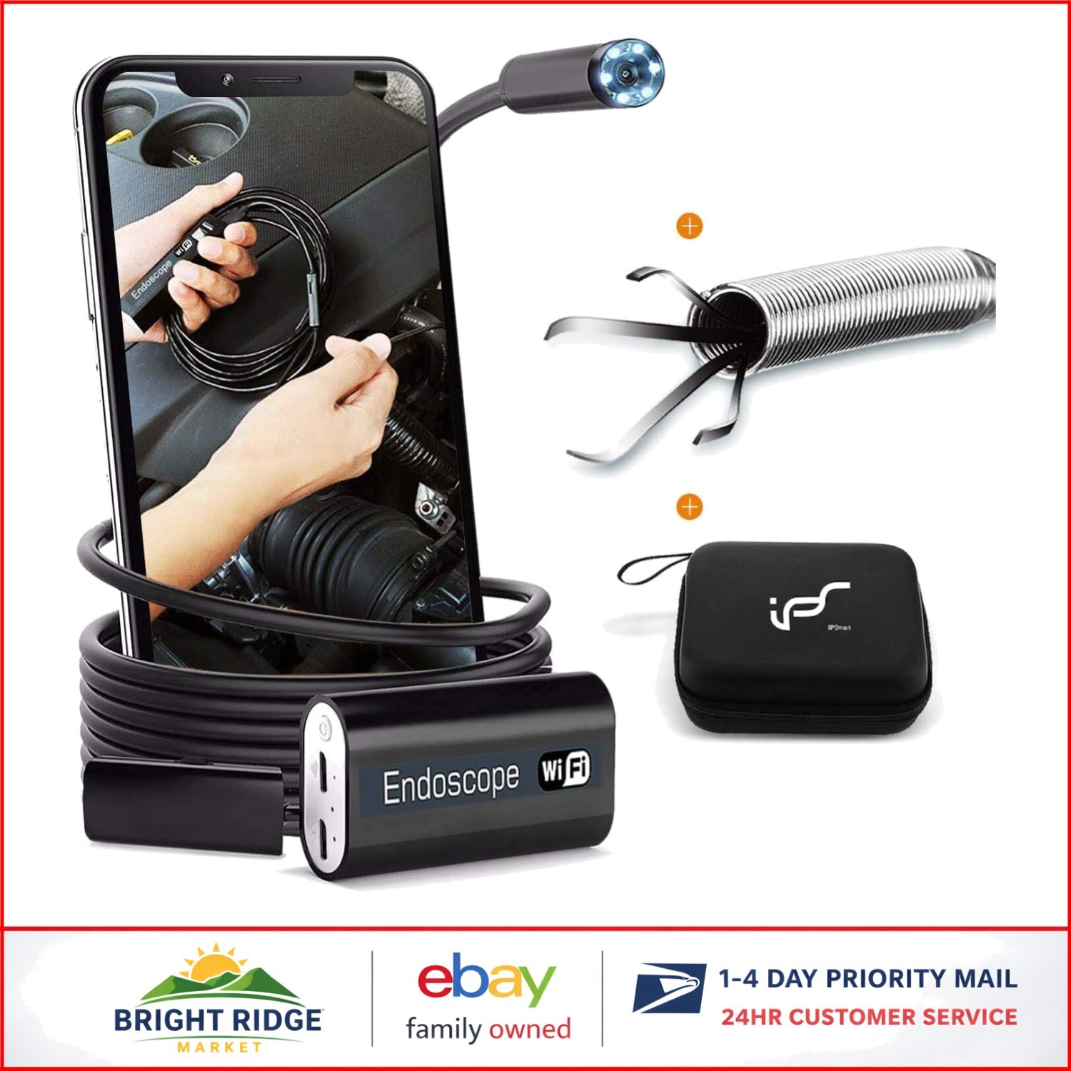 2MP WiFi Endoscope with 720p Video Capture and Waterproof Design for Inspection