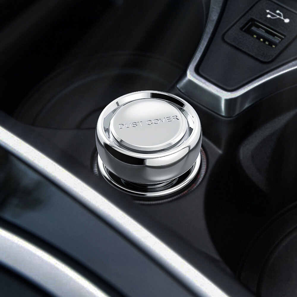 Chrome Button Caps Car Cigarette Lighter Cover Plug Cover Dustproof Replacement