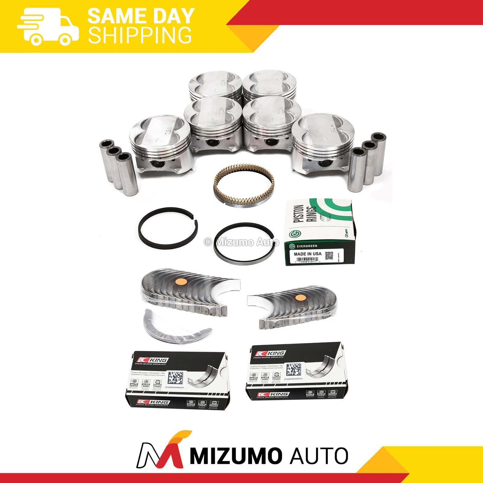 Pistons Main Rod Bearings Fit Mitsubishi 3000GT Dodge Stealth Non-Turbo 3.0 6G72