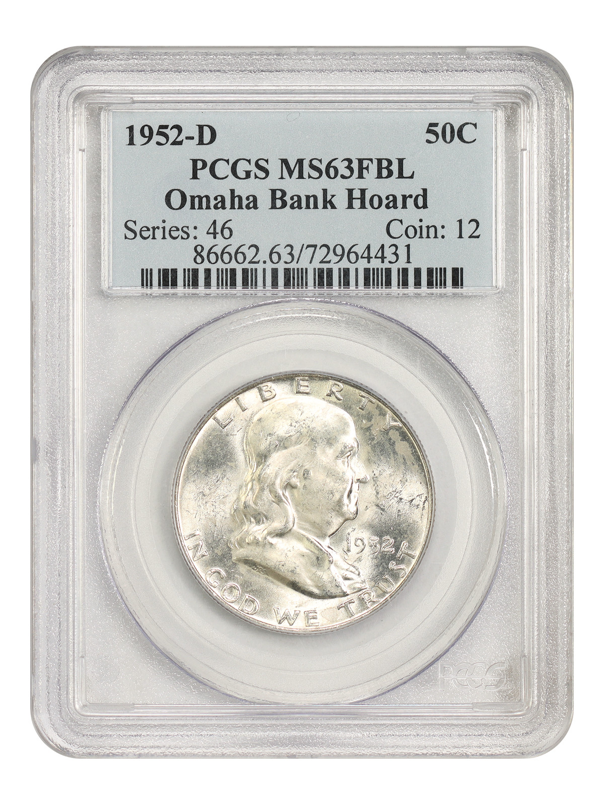 1952-D 50C PCGS MS63FBL - Franklin Half Dollar