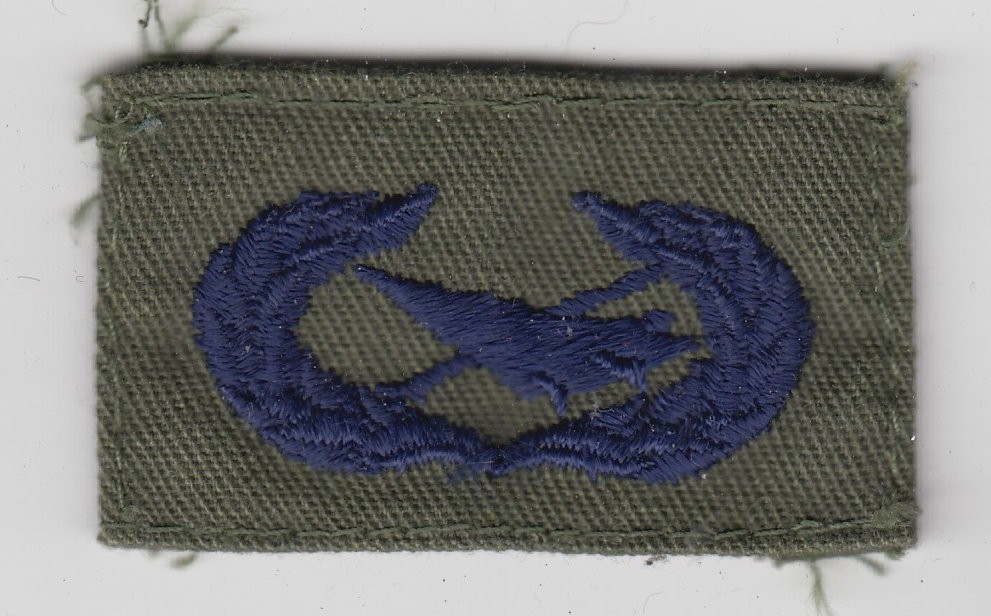 US Air Force Basic Historian Badge Cloth Patch Insignia OD Subdued USAF