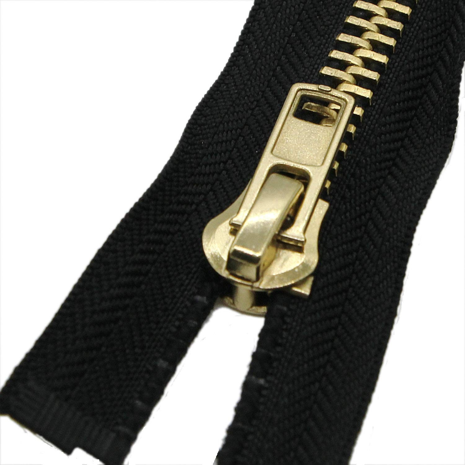 #10 30 Inch Metal Zipper Brass Separating Jacket Zipper Heavy Duty Metal Zipp...