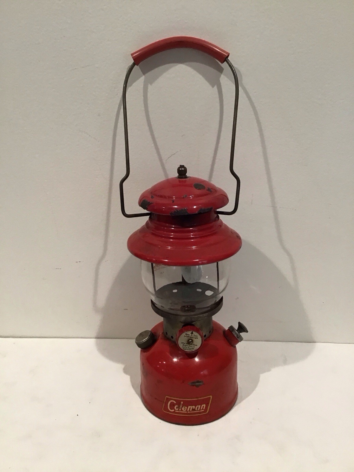 Vintage 1953 Coleman Lantern 200A Red 9/53 Lantern Pyrex Globe Working