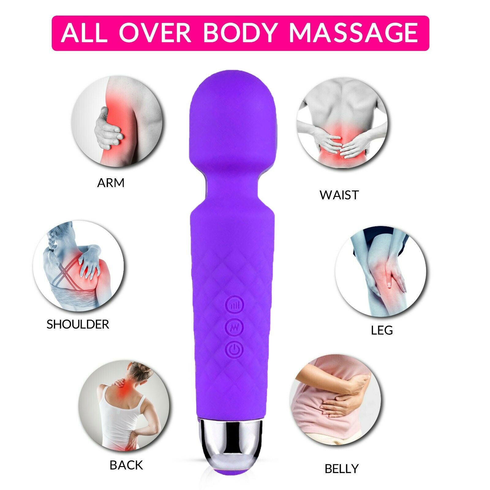 Multi-Speed Mini Magic Massager Wand Massage Powerful Full Body USB Rechargeable