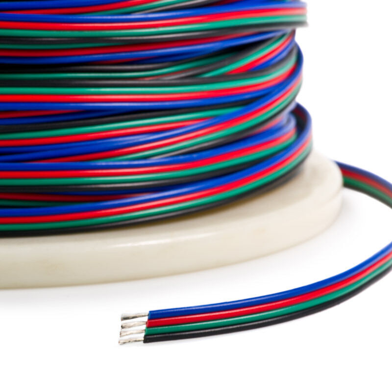 RGB cable 4-core LED extension cable connection cable flat cable 0.25mm² -