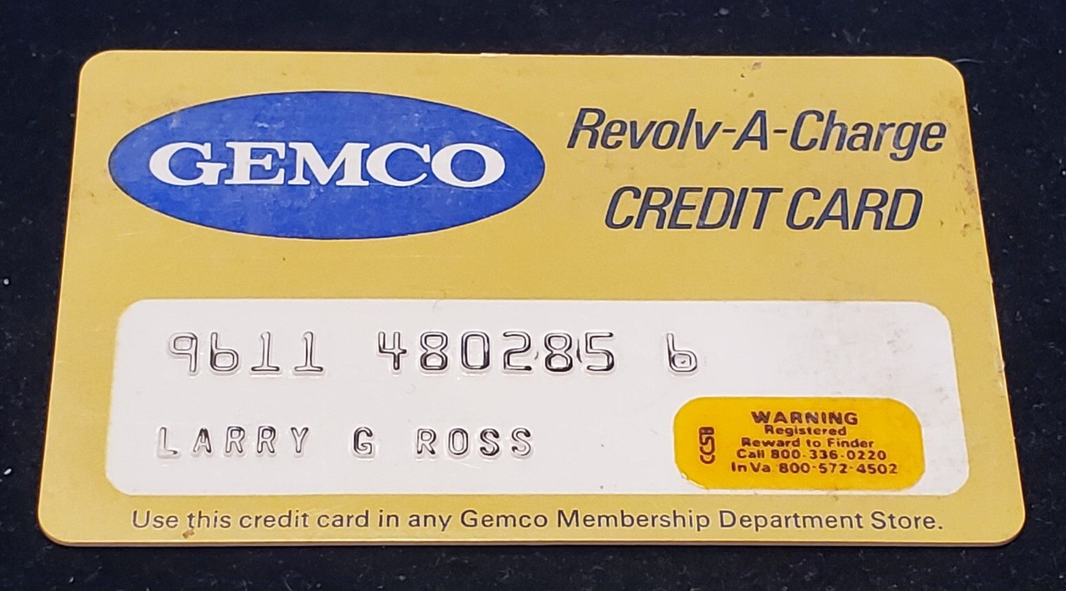 GEMCO Revolv-A-Charge  credit card ~ exp ? ~ our item # cc922