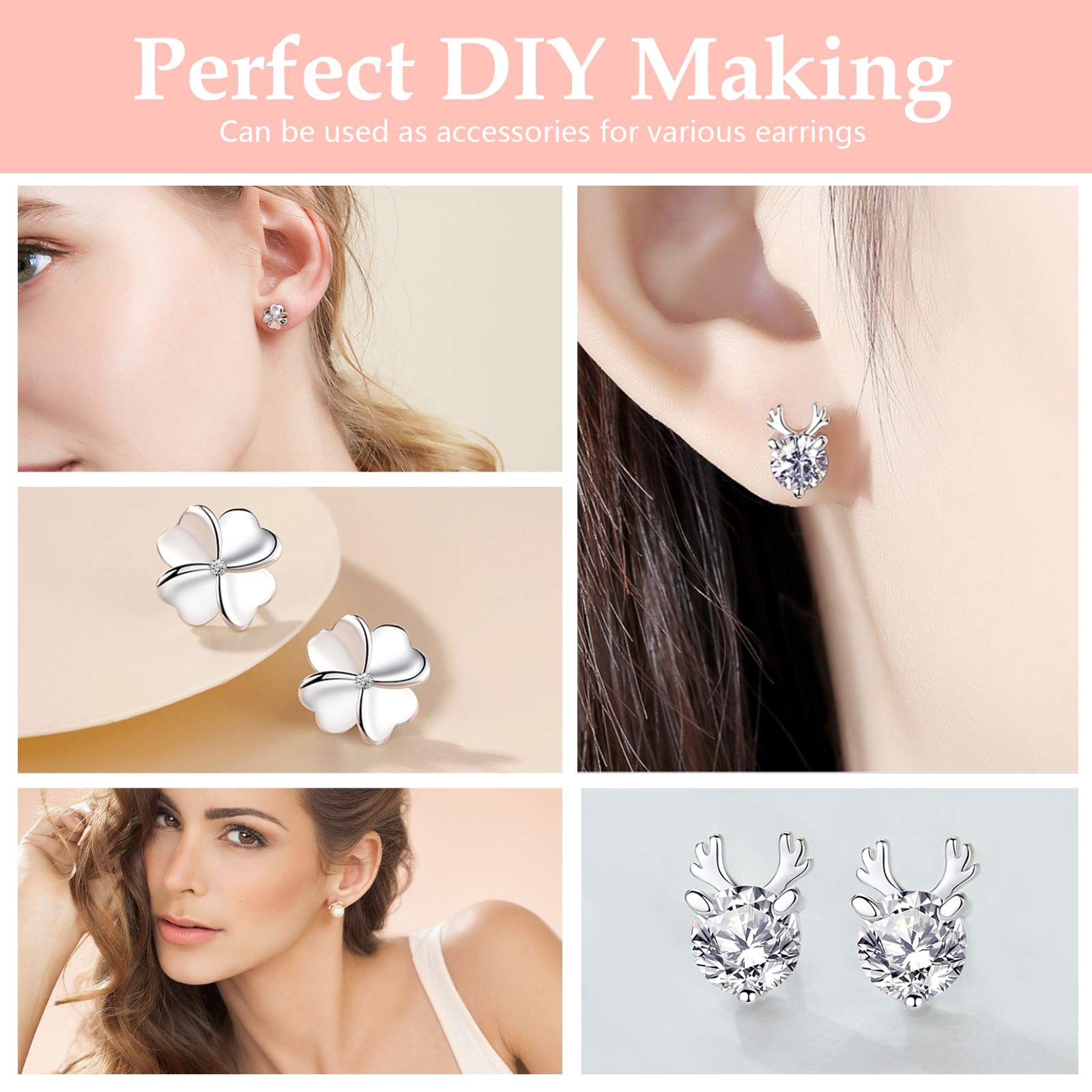 VERACT Earring Posts and Backs, 2000Pcs Hypoallergenic Earring Studs for Jewe...