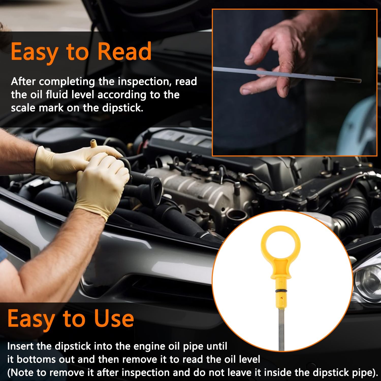 CJ5Z-6750-A Oil Dipstick Indicator Fits for Escape Edge Explorer Focus Fusion Ta