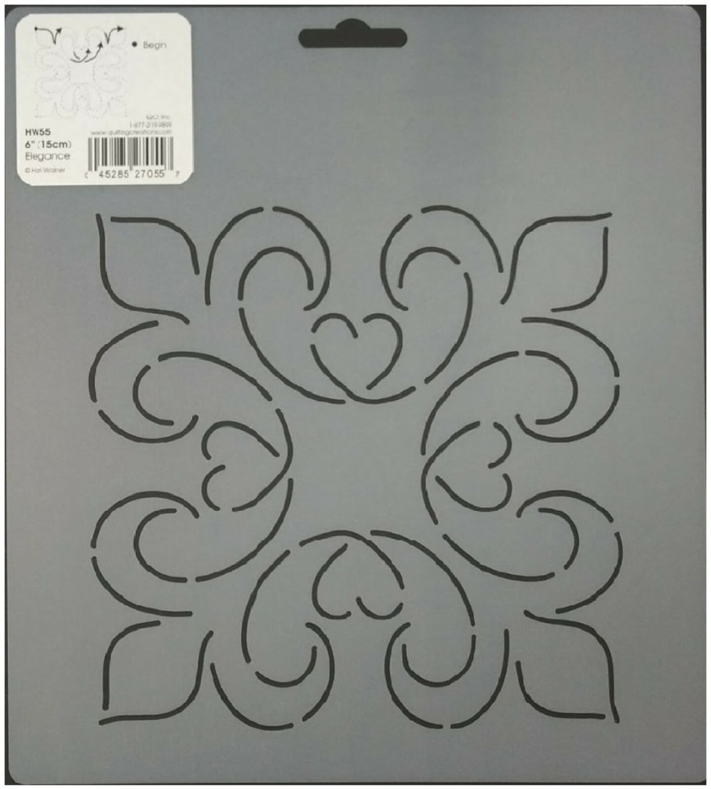 Quilting Stencil Heart Block Quilt Pattern Classic Scroll Motif Design Templates