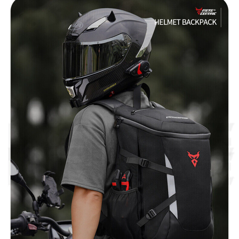 28L Red Motorcycle Backpack Waterproof Helmet Luggage Backpack Bag Accessories