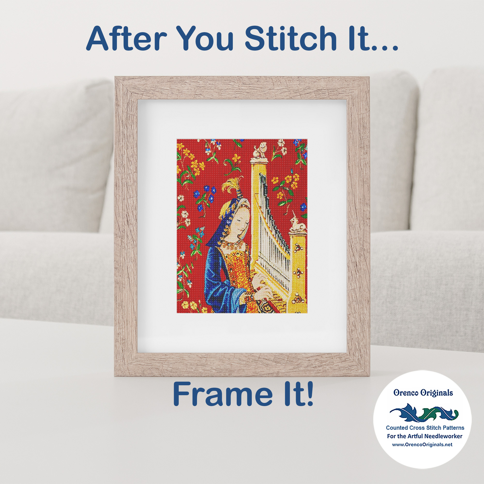 Medieval King Arthur from 16th Century Tapestry Counted Cross Stitch Pattern