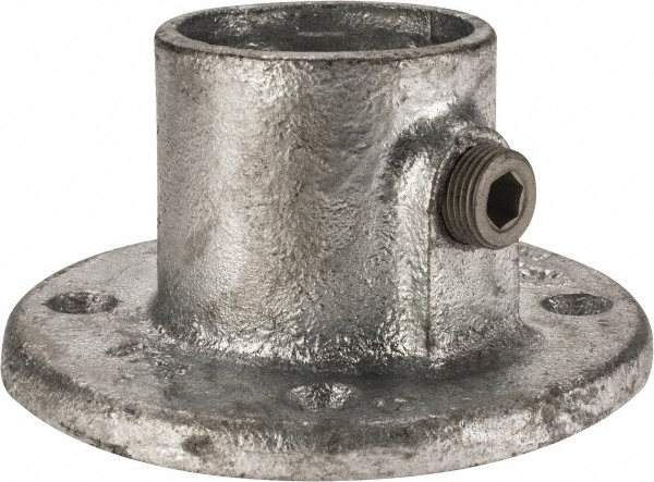 Kee 1-1/2" Pipe, Medium Flange, Malleable Iron Flange Pipe Rail Fitting Galva...