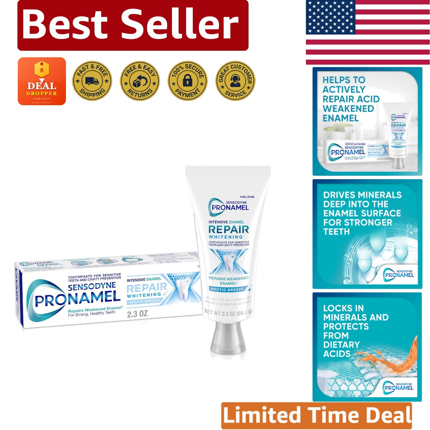 Arctic Breeze Intensive Enamel Repair Toothpaste - 2.3 oz for Sensitive Teeth