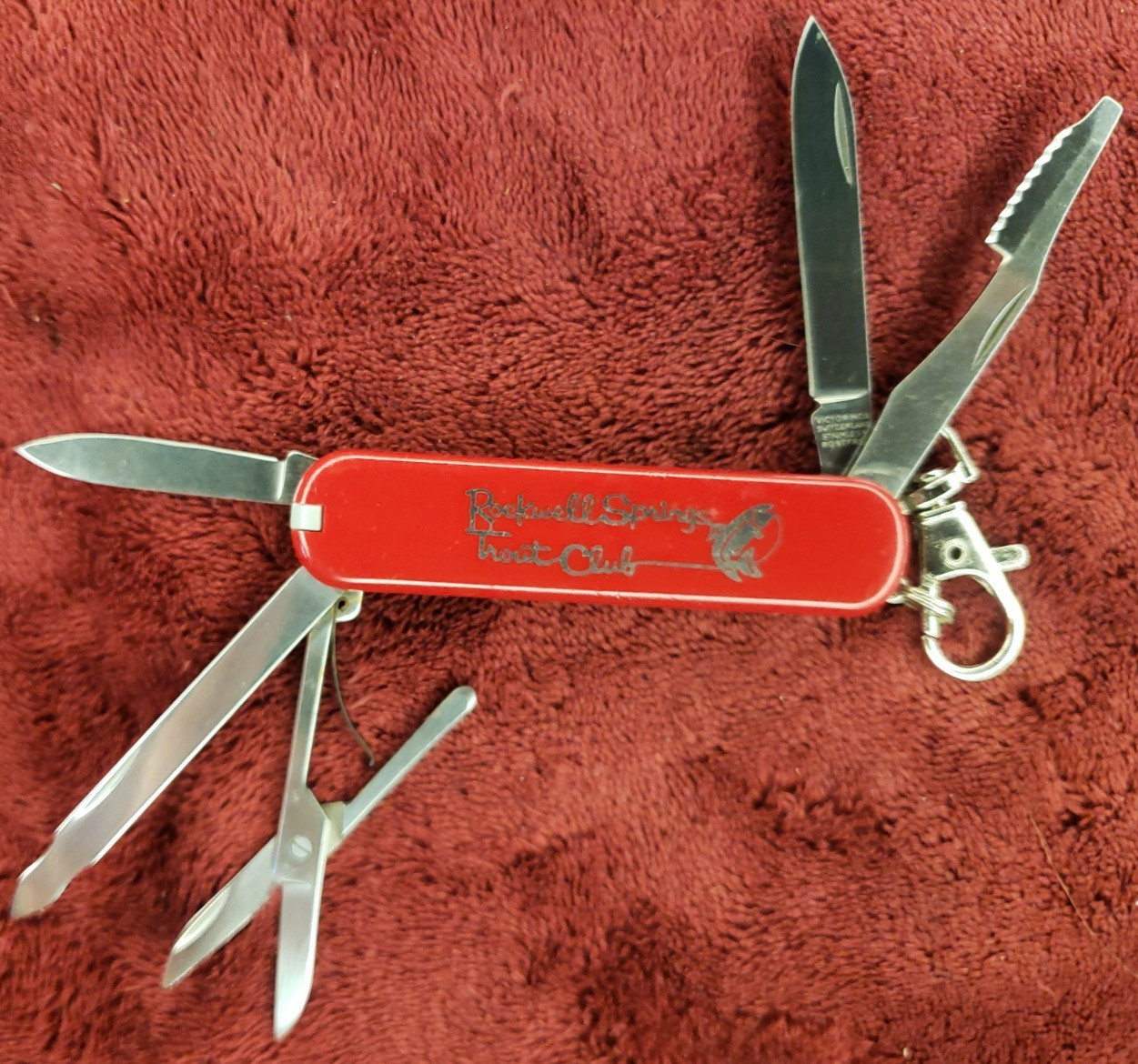 Victorinox Executive Swiss Army Knife Red 74mm Rockwell Springs Trout Club print