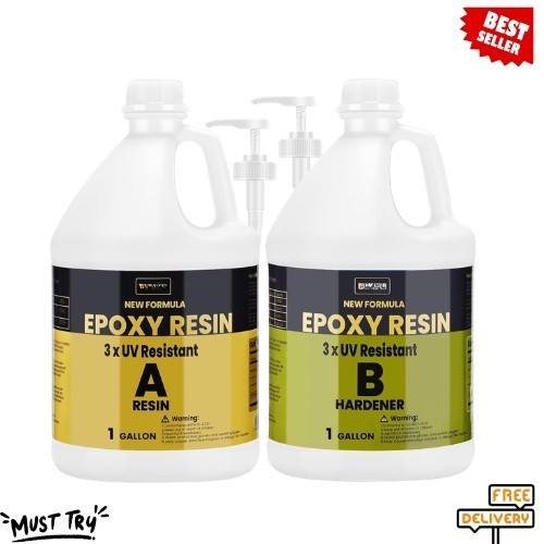 NEW 2 Gallon UV Resistant Epoxy Resin Kit for River Tables & Countertops 256oz