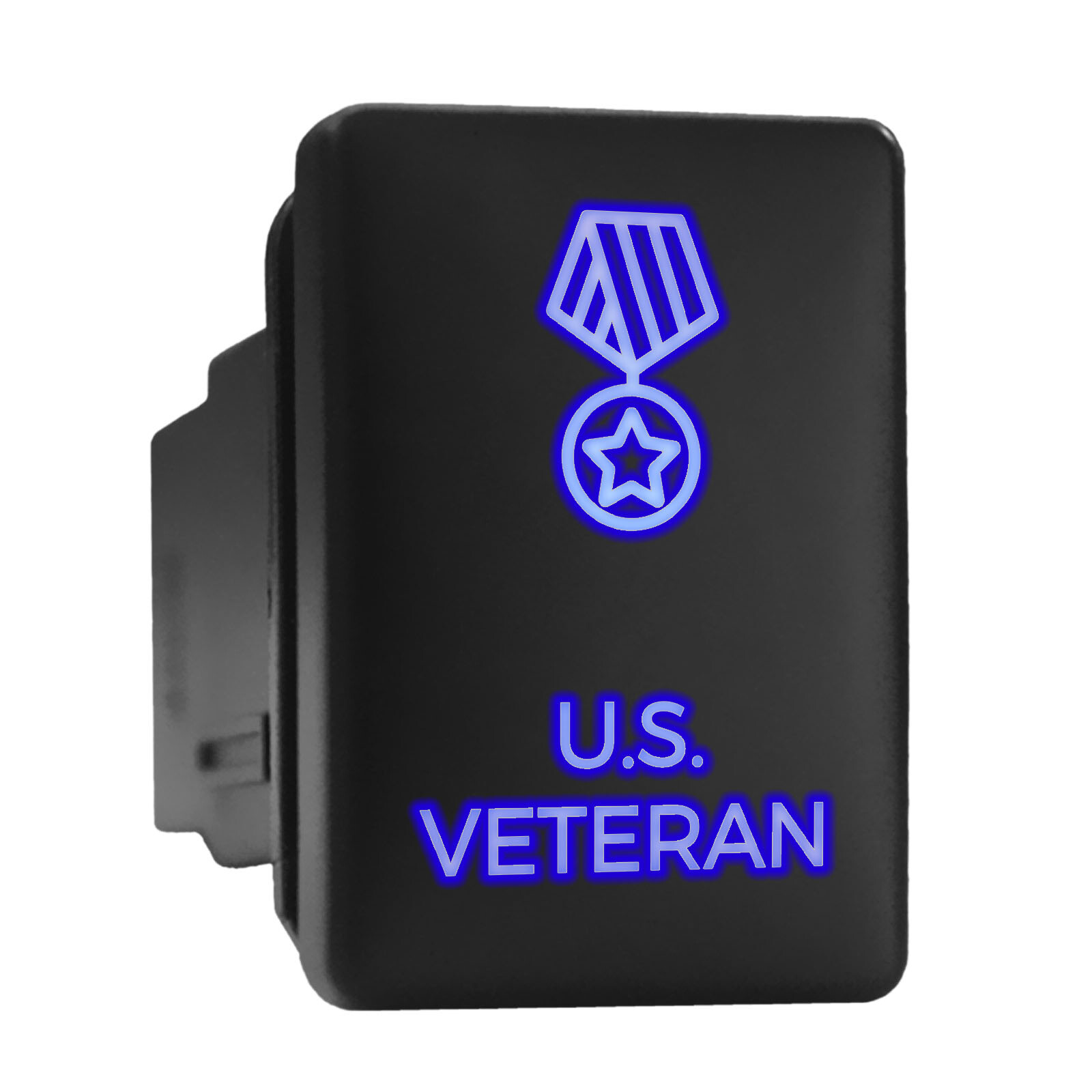 US VETERAN - LED Push Button Replacement for TOYOTA (1.28 x 0.87 in) Blue
