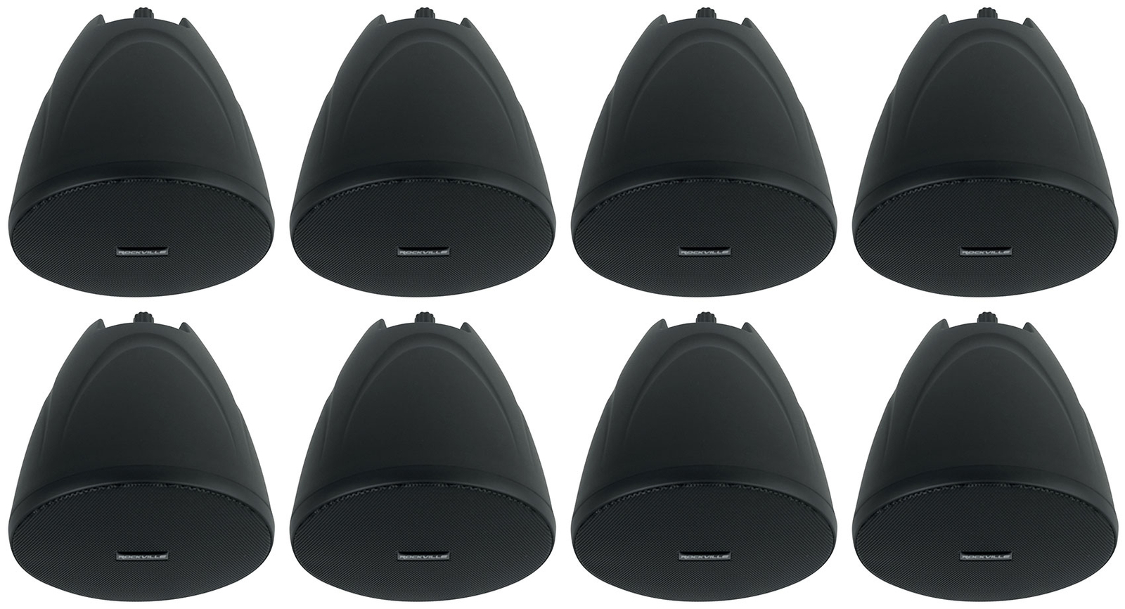 8) Rockville PEN-40T Black 4" 70V Hanging Pendant Speakers Commercial/Restaurant