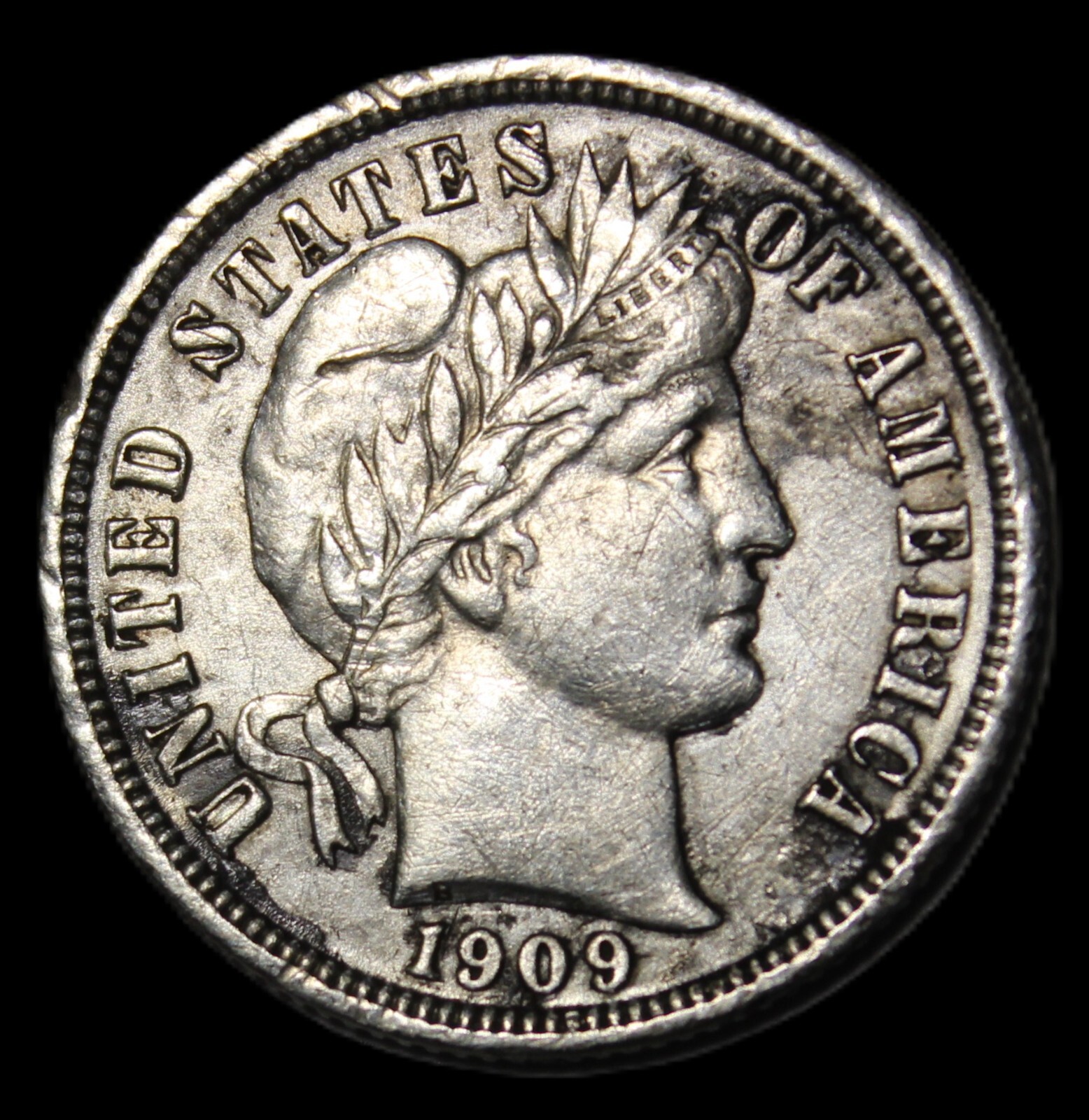 1909 D Barber Dime- CHOICE AU/ FREE SHIPPING- JAM-278