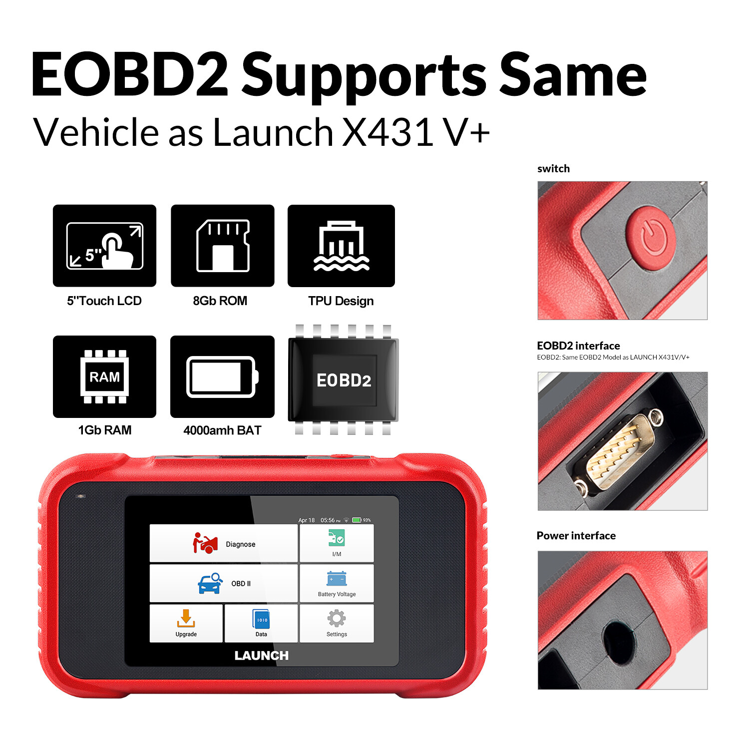 LAUNCH CRP123E OBD2 Scanner ABS SRS Code Reader Check Engine Car Diagnostic Tool