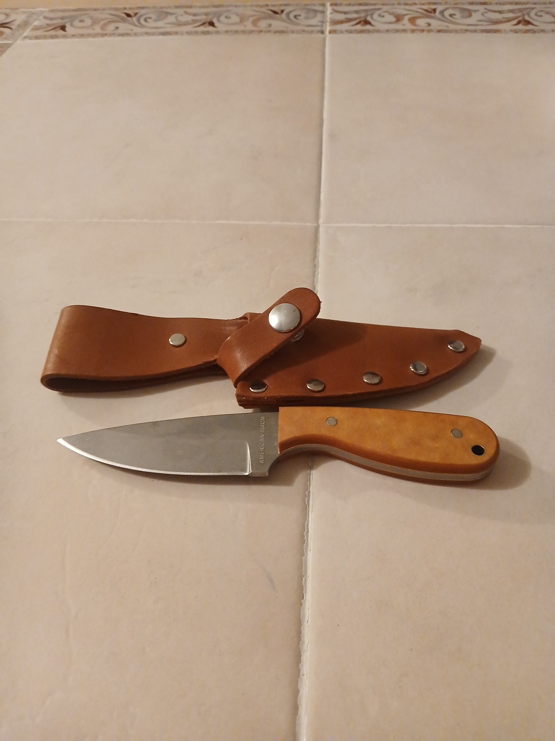 Whiteknuckler American 154CM knife Sano Manila ,stonewashed Blade, 225 New