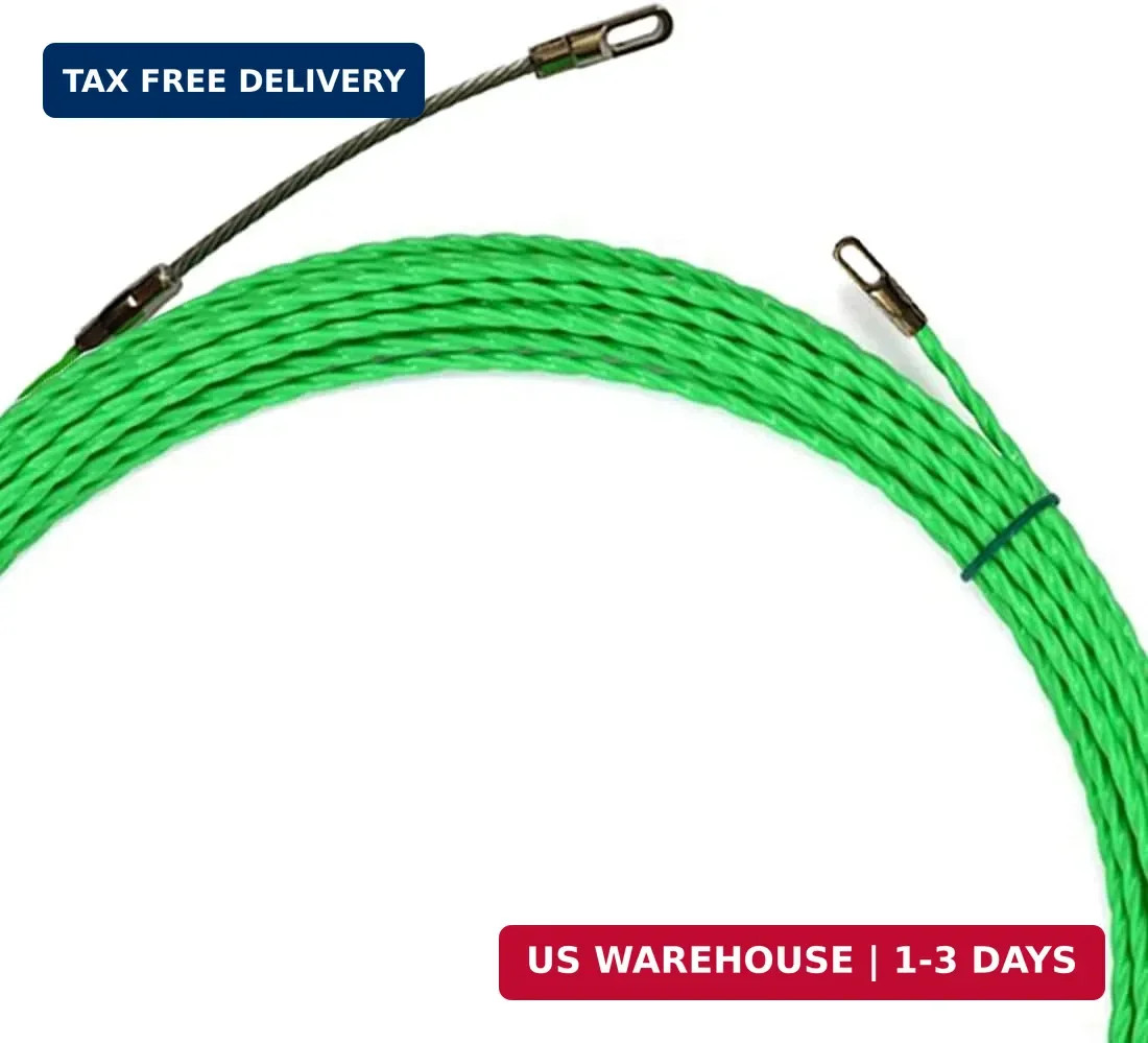 30M Wire Puller Wall Cable Running Fish Tape Push Pull Rod Electrical Fish Tape