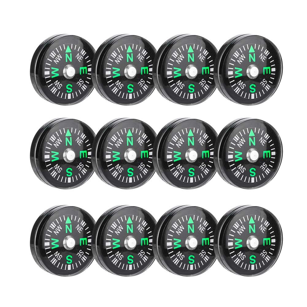 20mm 12pcs Mini Pocket Oil Filled Compass for Hiking Camping Outdoor Activiti...