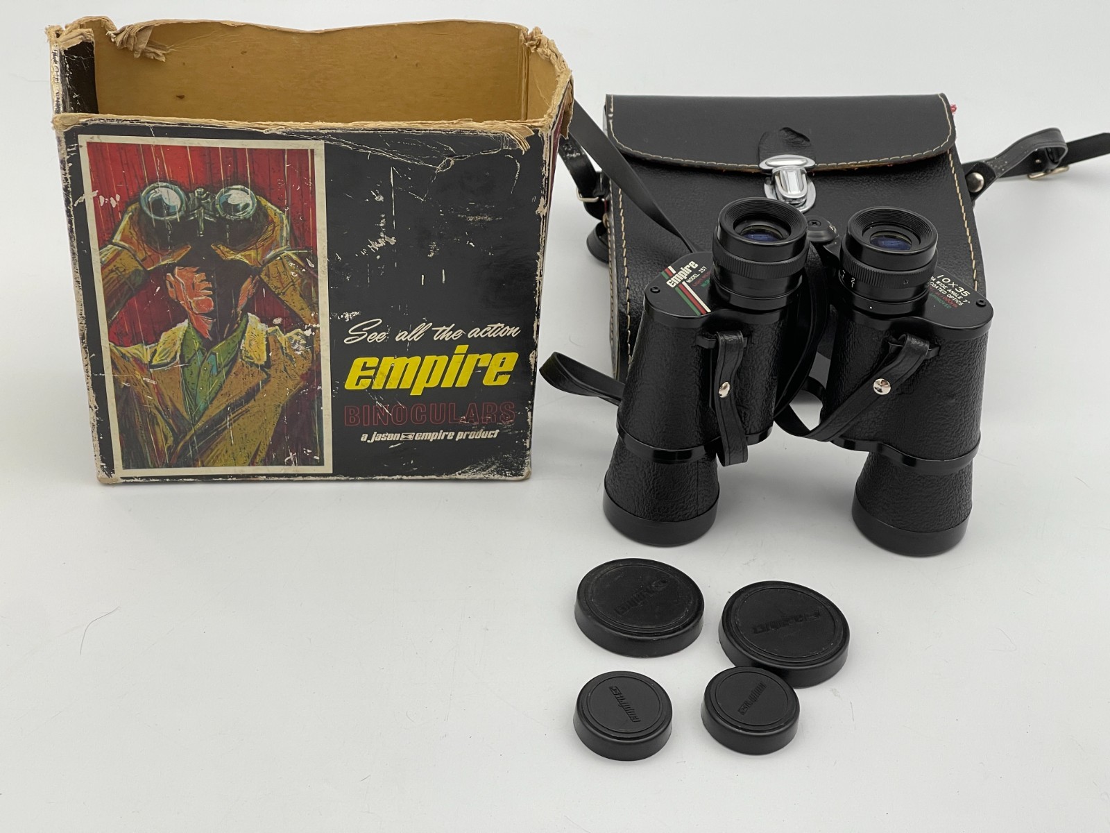 Empire Binoculars Vtg Model 257 10X35 With Case