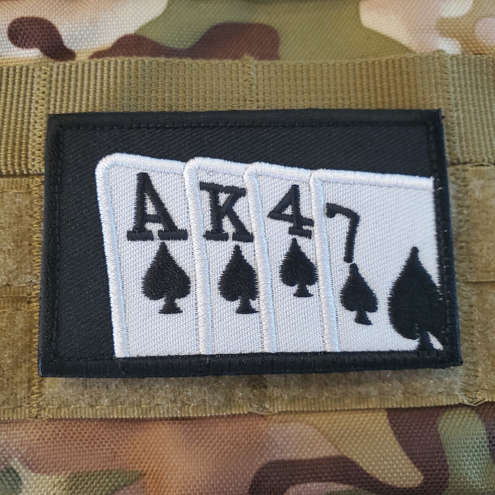 AK47 SPADES DECK Fun Sarcastic Tactical Morale Patch Hook and Loop