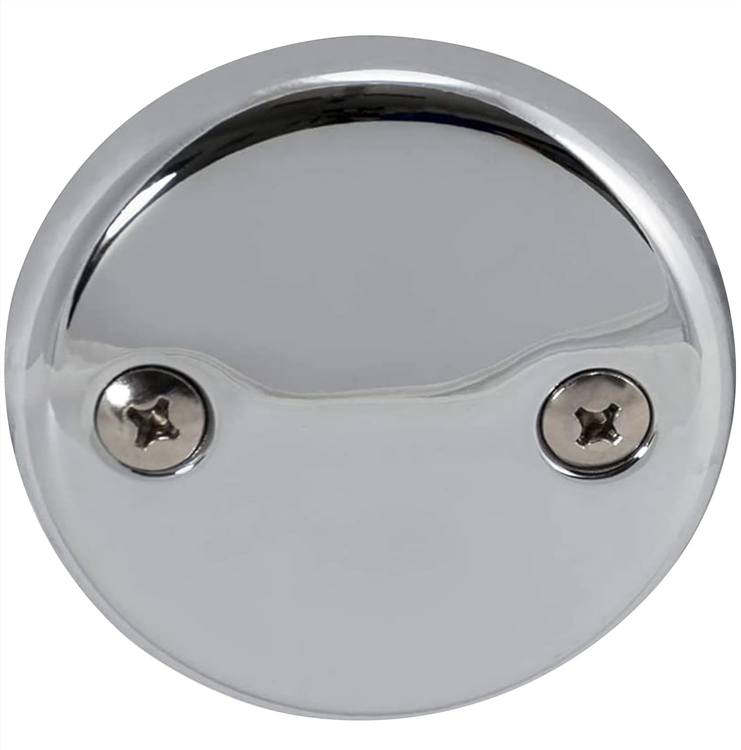 EZ-FLO 2-Hole Bathtub Overflow Face 3-1/8 in., 2 holes with screws, Chrome