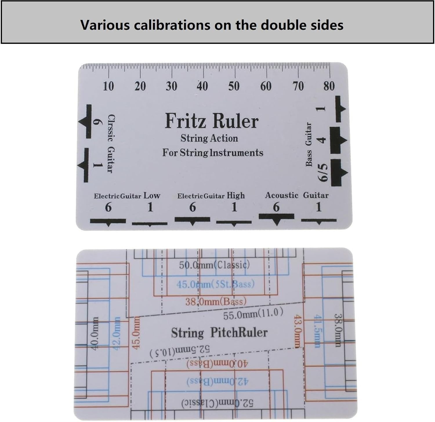 Luthier Repair Tool Set: String Action Gauge and Pitch Ruler for Instruments