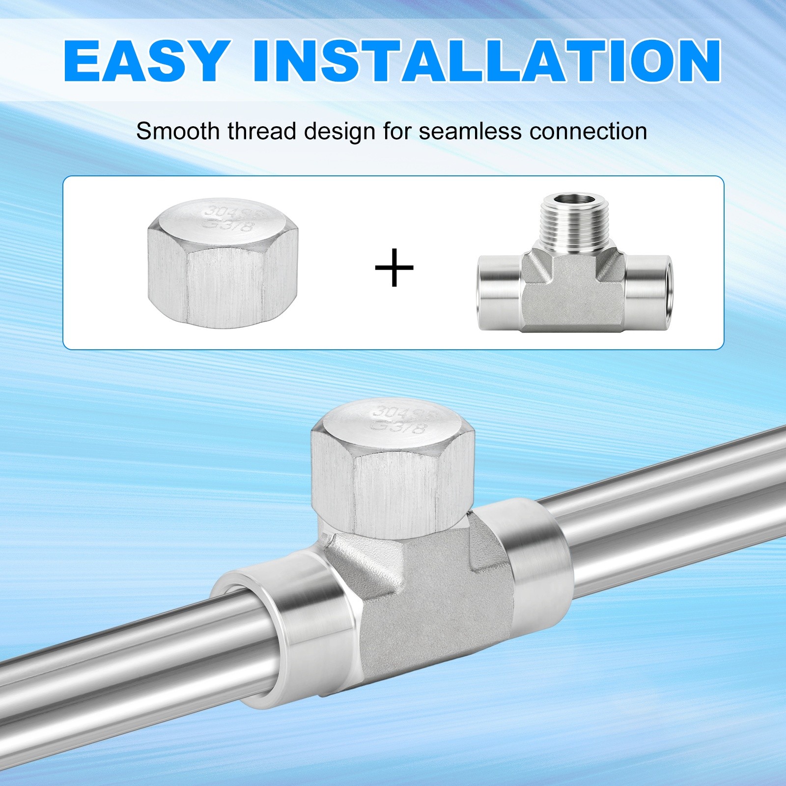 4-Pack Hex End Cap, 3/8 Inch g Female Thread Pipe Fitting