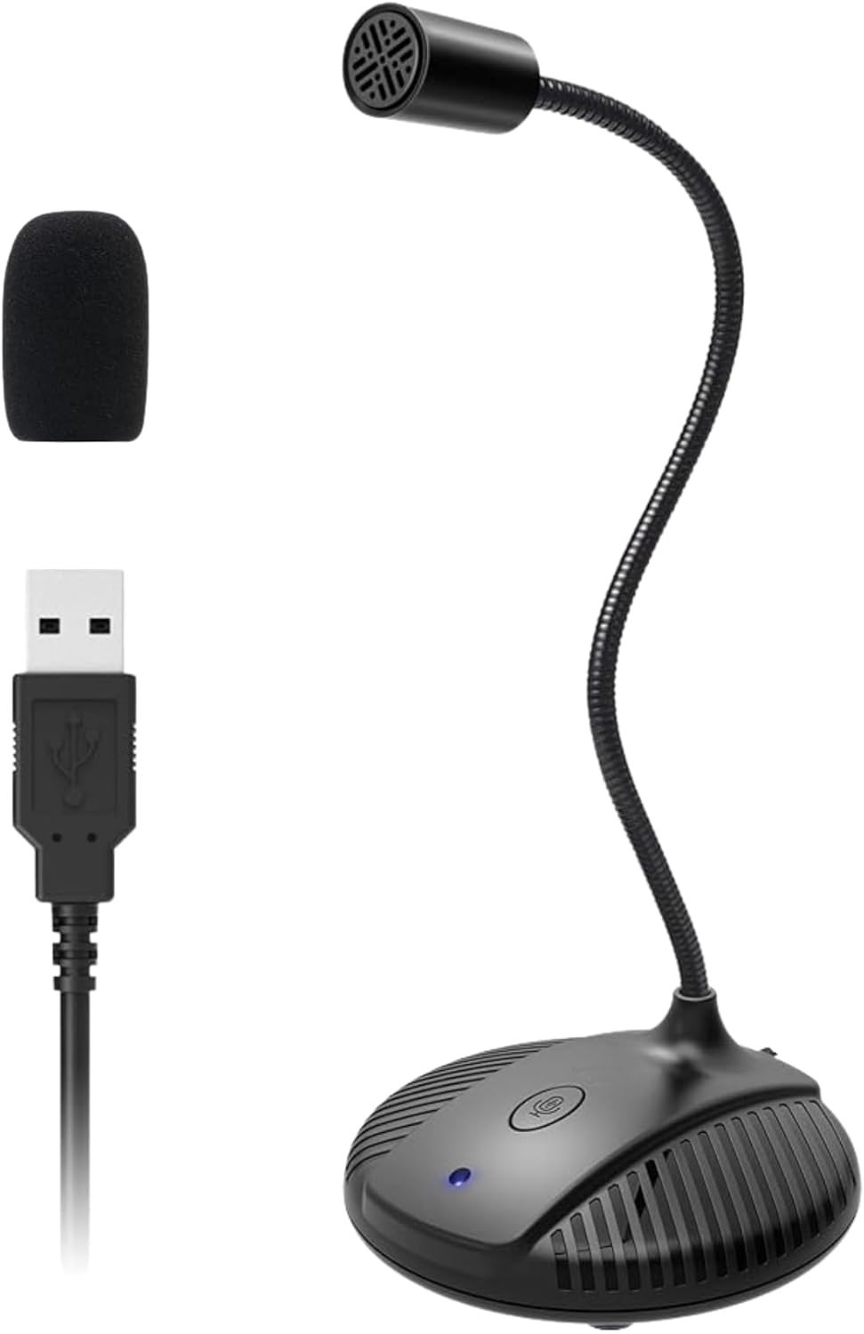 Professional Gooseneck USB Microphone with Mute Button for Streaming & Gaming