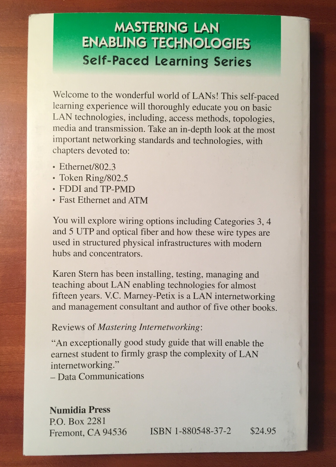 Book = Mastering LAN Enabling Technologies = Karen Paula Stern Marney Petix