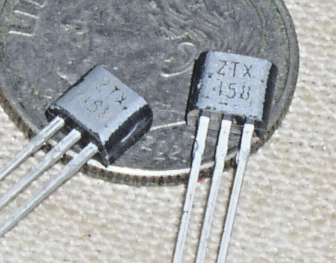 2 NOS ZETEX ZTX458 400V 300MA NPN TO92 TO-92 HIGH VOLTAGE TRANSISTOR FREE SHIP