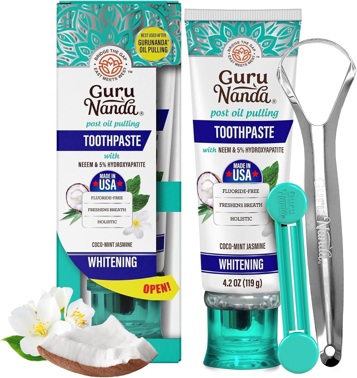GuruNanda Hydroxyapatite Toothpaste Freshens Breath, Fights 4.2oz