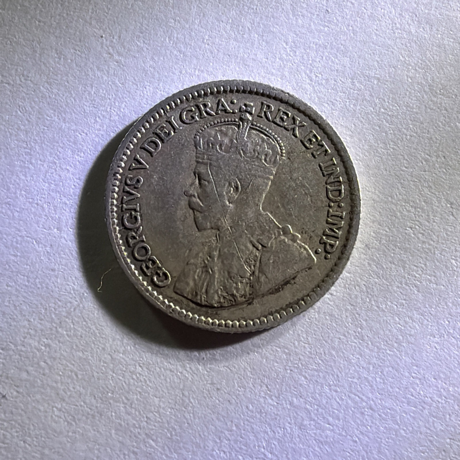 1918 Canadian 5 Cent Silver Coin - 502