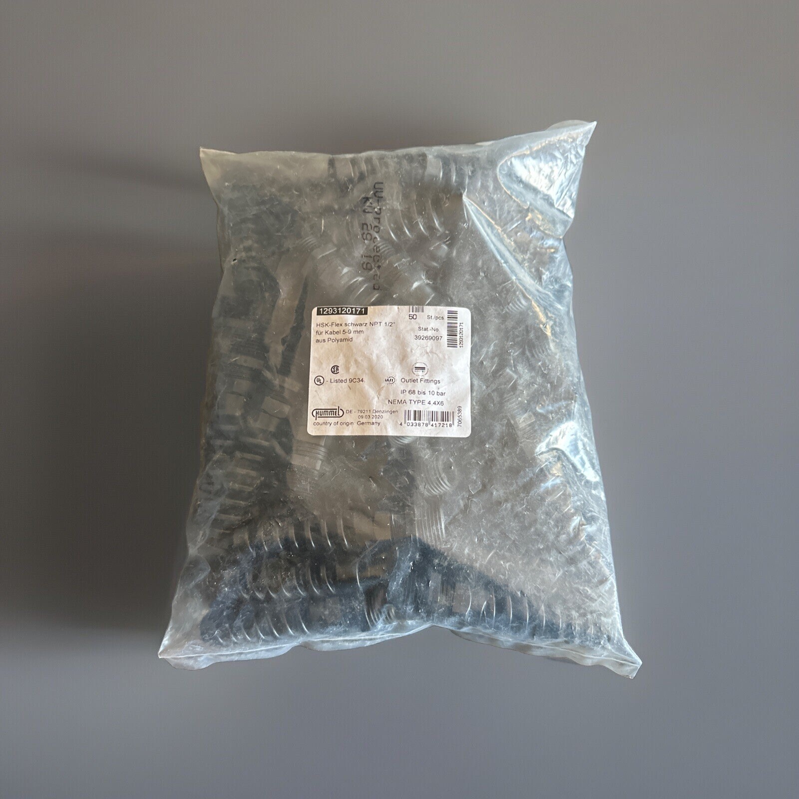 HSK-Flex ½″ NPT Outlet Fittings 50-Pack NEMA 4/4X Flexible Conduit Connectors