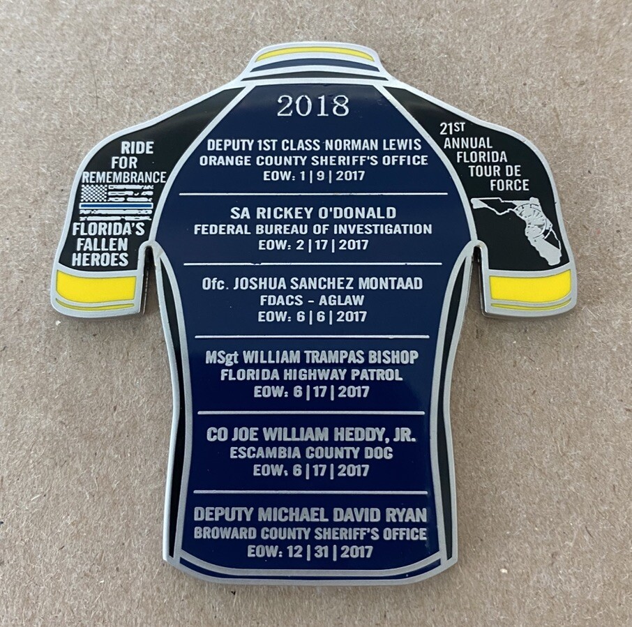 21st Florida Tour De Force Ride For Remembrance 2018 Challenge Coin 2.5”