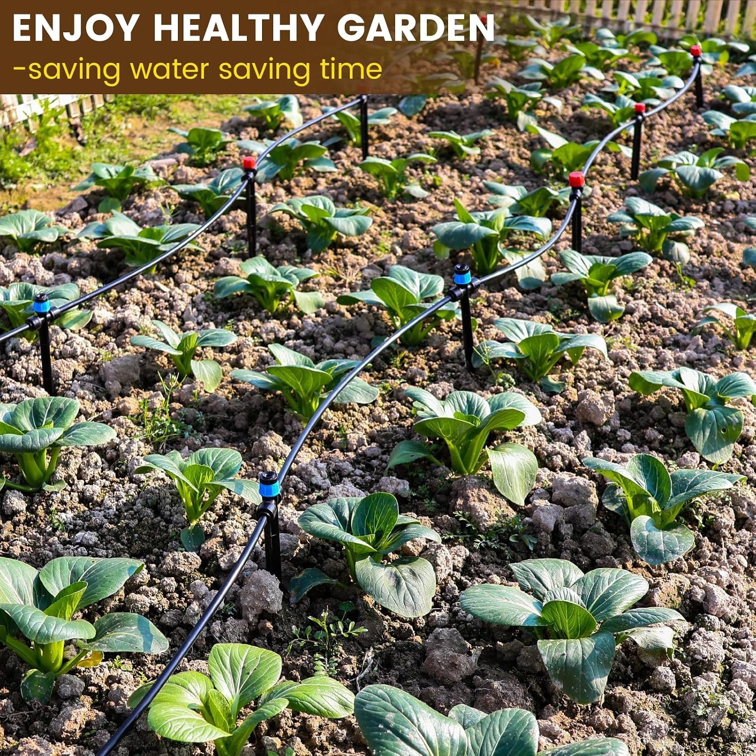 55FT Quick-Connect Drip Irrigation Kit, Garden Watering System DIY Automatic ...