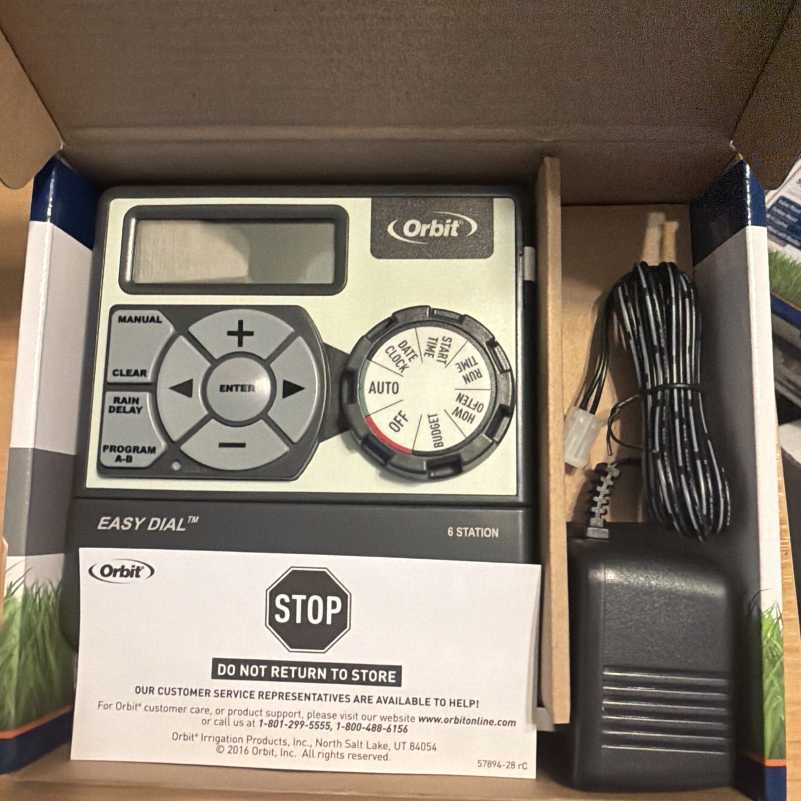 ORBIT 6 Station Sprinkler Control Center Easy Dial Lawn Program Timer 57596