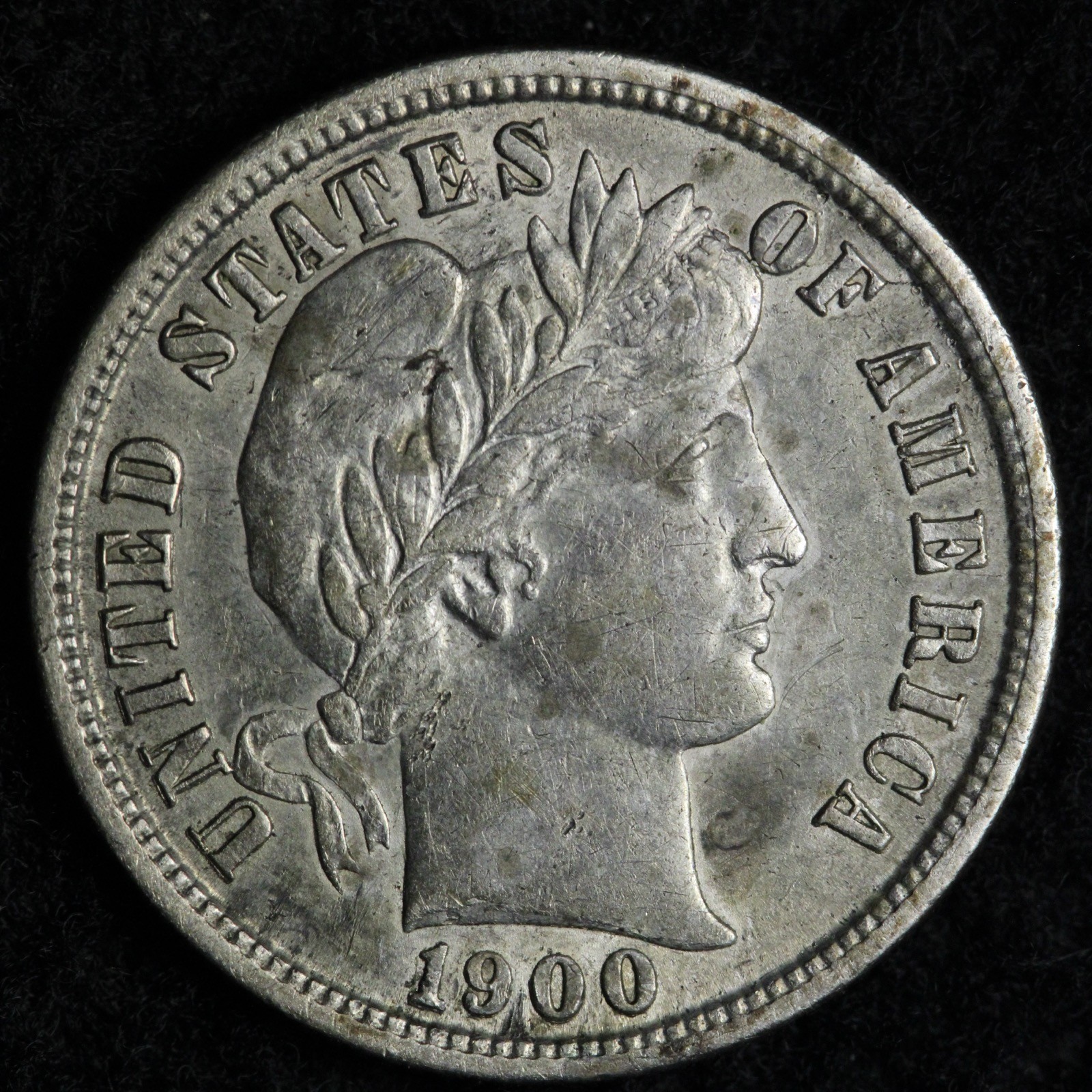 1900-S Barber Silver Dime AU+ E217 KOFU