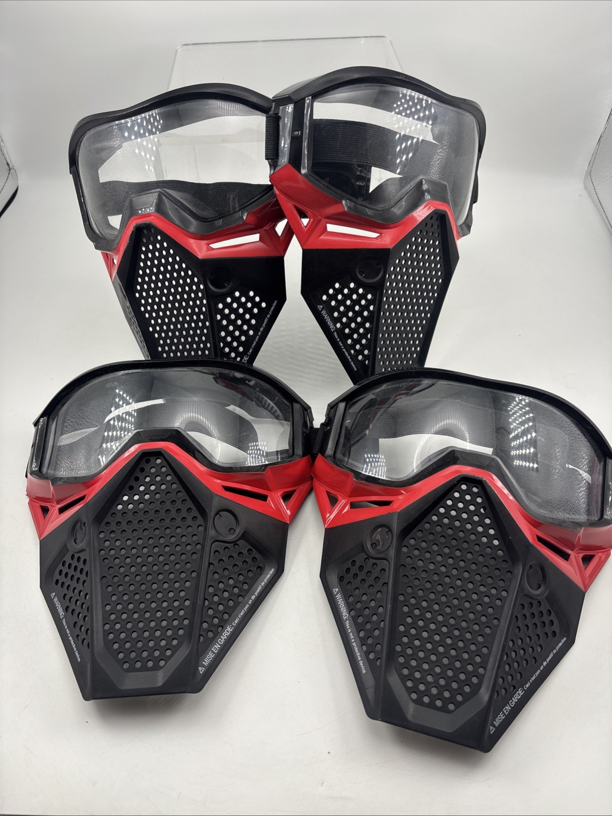 (4) Nerf Rival Team Red Face Mask Lot Protective